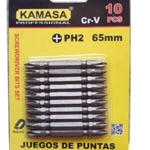 JUEGO DE PUNTAS PH2 65MM. KAMASA 10 PCS